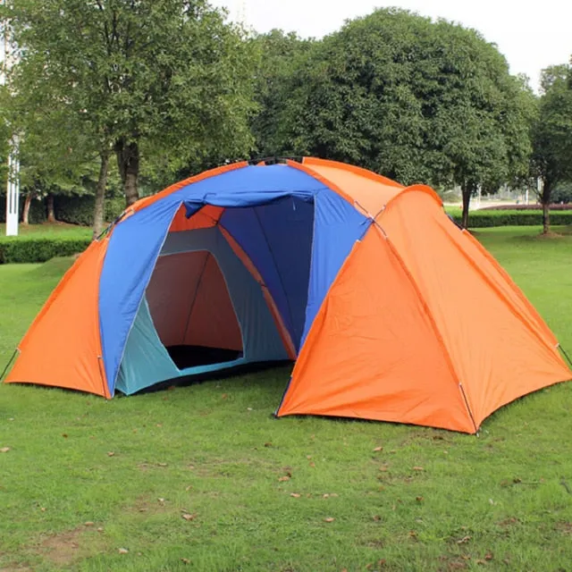 Tent Layer 5-8 Person Artistic Double Fishing Travel Waterproof Tent Family Best choice Travel for Big 420x220x175CM Party Two Bedrooms Camping