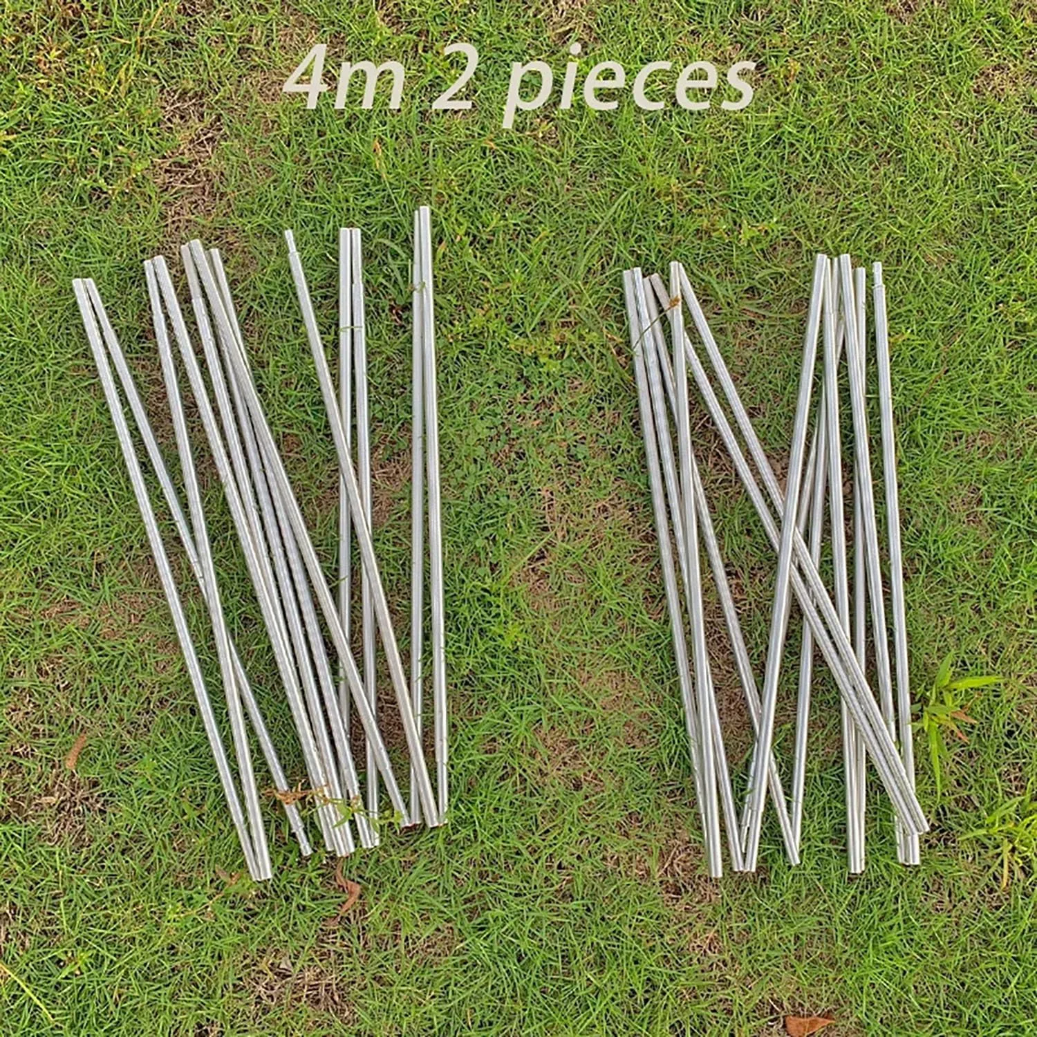 Tent Pole Replacement 11.8 ft 13 ft 14.5 ft Aluminum Tent Rod 0.3 in Outdoor Camping Collapsible Tent Frame Repair Accessory (2 Pole, 13ft)