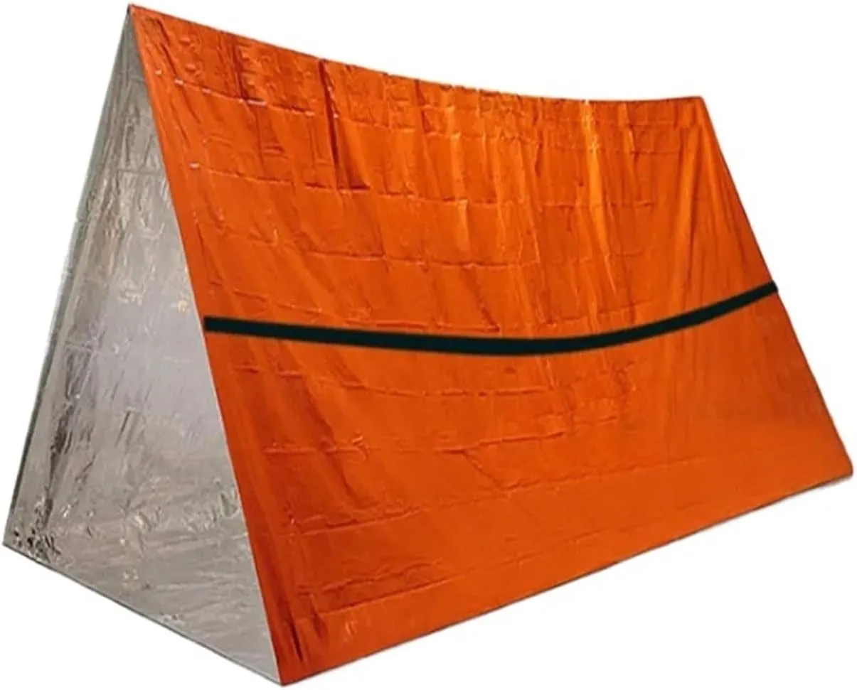 Tent Shelter Survival Bivy Tube Tent Kit Thermal Blanket Sleeping Bag Survival Equipment Lightweight (Color : Orange Set)