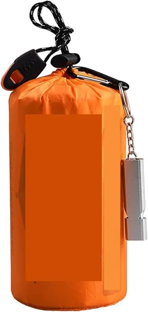 Tent Shelter Survival Bivy Tube Tent Kit Thermal Blanket Sleeping Bag Survival Equipment Lightweight (Color : Orange Set)