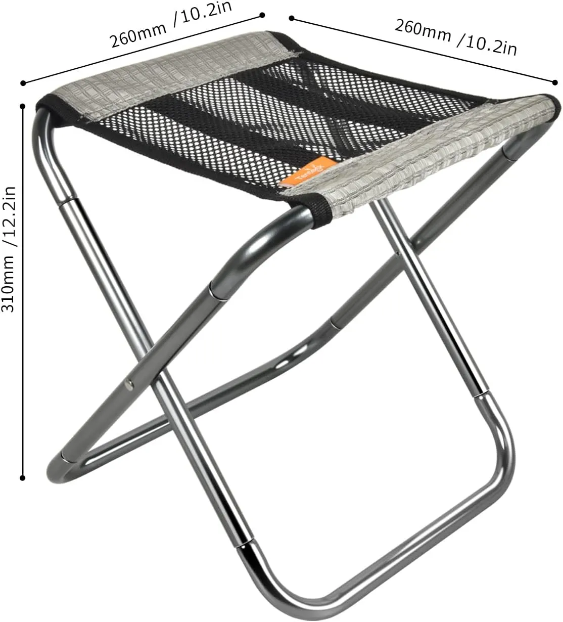 Tentock Folding Chair Lightweight and Compact Small Folding Chair Folding Camping Stool Climbing Chair Convenient to Carry Camping Chair Fishing BBQ Hiking Compact Chair with Storage Bag (Gray)