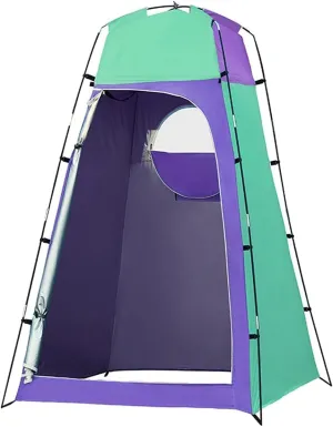 Tents Portable Privacy Shower Toilet Tent, Camping Automatic Up Tent,Outdoor Camping Hiking Dressing Photography (Purple Green One Size)