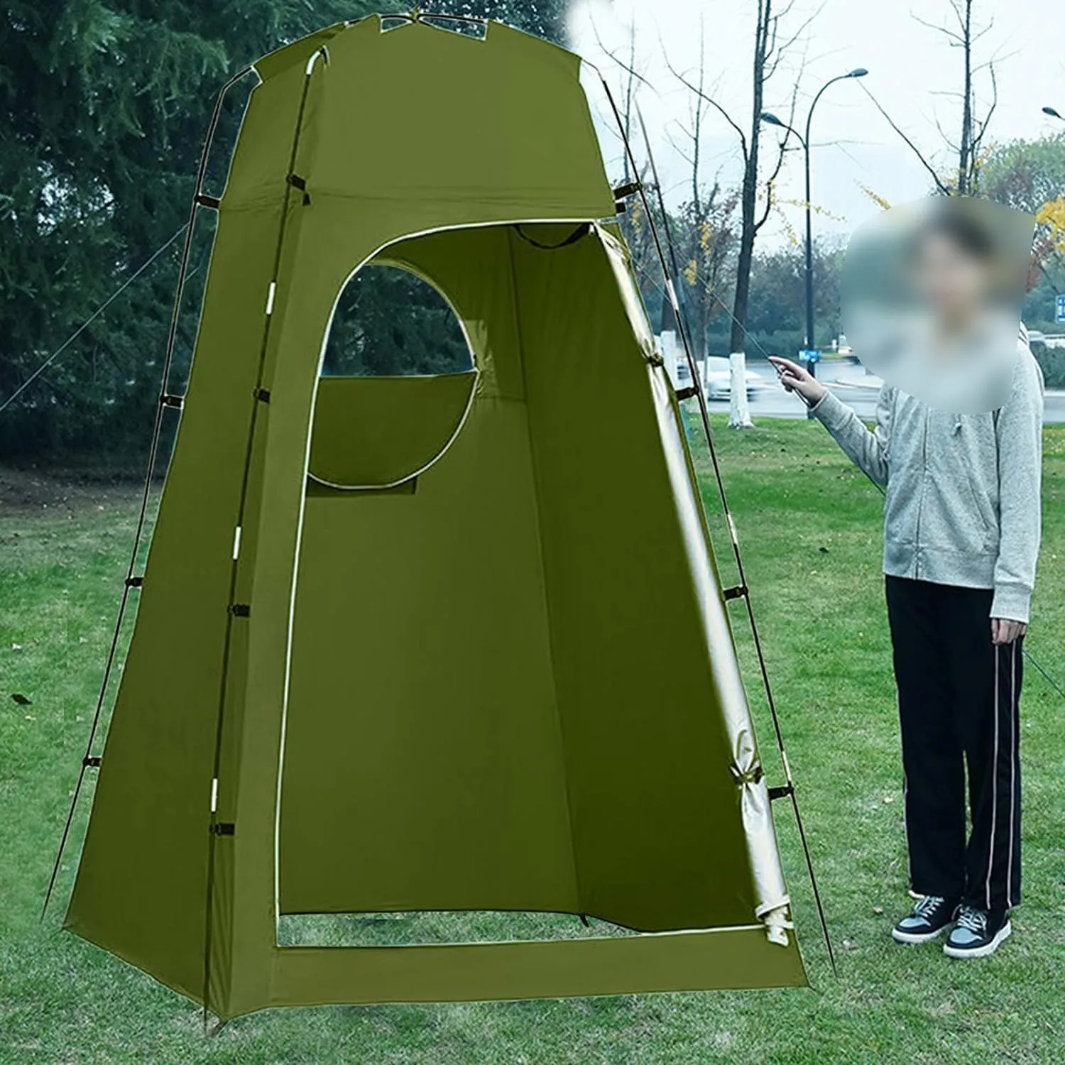 Tents Portable Privacy Shower Toilet Tent, Camping Automatic Up Tent,Outdoor Camping Hiking Dressing Photography (Purple Green One Size)