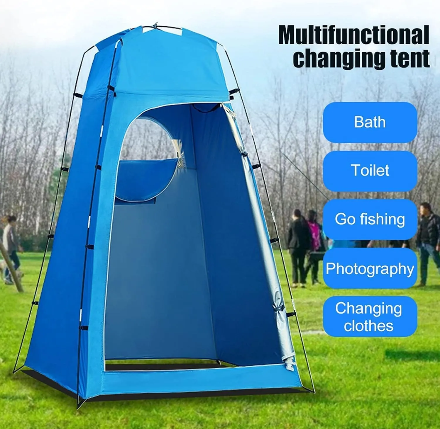 Tents Portable Privacy Shower Toilet Tent, Camping Automatic Up Tent,Outdoor Camping Hiking Dressing Photography (Purple Green One Size)