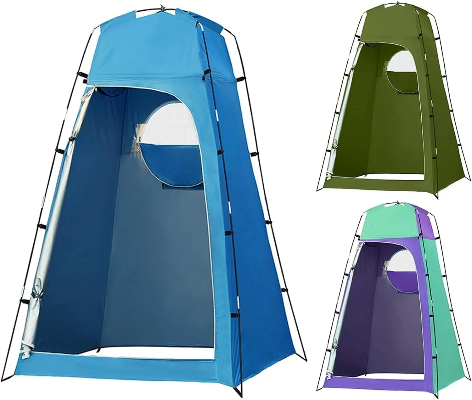 Tents Portable Privacy Shower Toilet Tent, Camping Automatic Up Tent,Outdoor Camping Hiking Dressing Photography (Purple Green One Size)