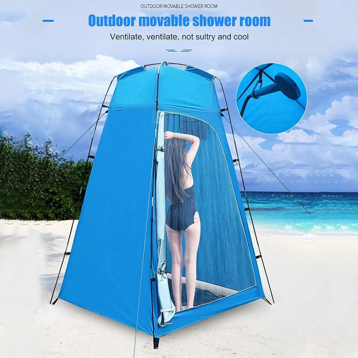 Tents Portable Privacy Shower Toilet Tent, Camping Automatic Up Tent,Outdoor Camping Hiking Dressing Photography (Purple Green One Size)