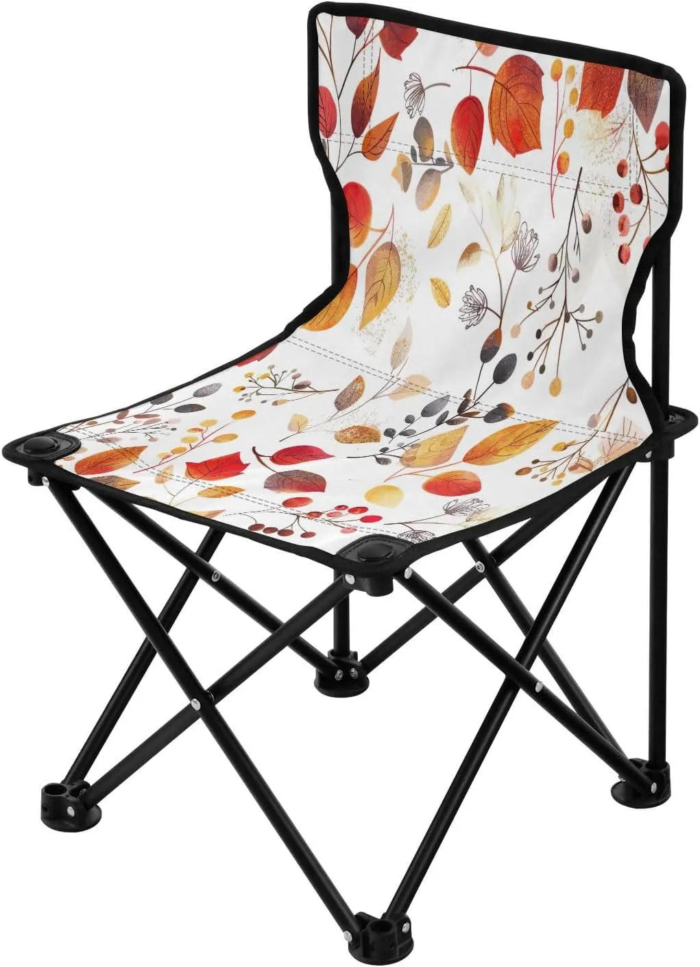 Thanksgiving Beautiful Maple Leaf Portable Outdoor Folding Chair Anti-Slip Padded Oxford Cloth Stool Camping Chair Small for Beach Hiking Fishing Gardening Quad Camp Chair