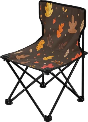 Thanksgiving Maple Leaf Portable Outdoor Folding Chair Anti-Slip Padded Oxford Cloth Stool Camping Chair Small for Beach Hiking Fishing Gardening Quad Camp Chair