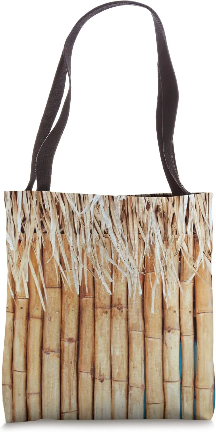 Tiki Bar Tiki Hut Bamboo Sticks Bamboo Plant Tote Bag