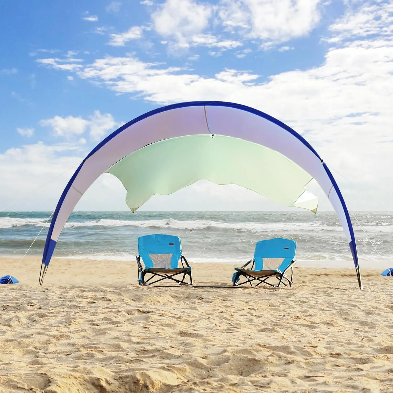 TOBTOS UPF 50  Pop Up Beach Tent, Easy Set Up Beach Umbrella, Sun Shelter for 2-3 People UV Protection Portable Sunshade, Baby Canopy Cabana, Lightweight with Carry Bag