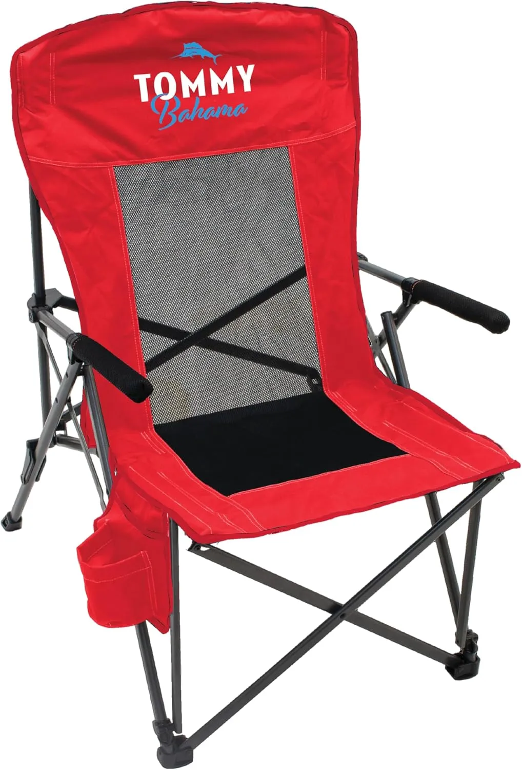 Tommy Bahama Champion's Chair 2.0 Hard Arm Quad Folding Outdoor Chair with Carry Bag, for Tailgating, Camping, Outdoor Events