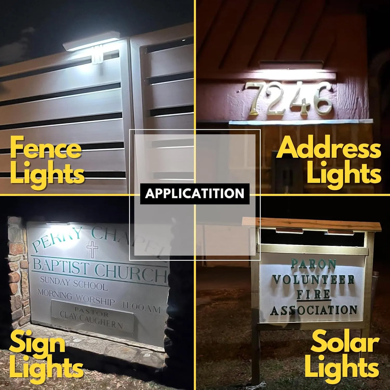Top of Sign Outdoor Commercial Solar Signage LED Light Auto On Off Lamp to Illuminate The House Number Billboard 6000k Solar Powered Waterproof Spotlight for Real Estate Church Sign 13"