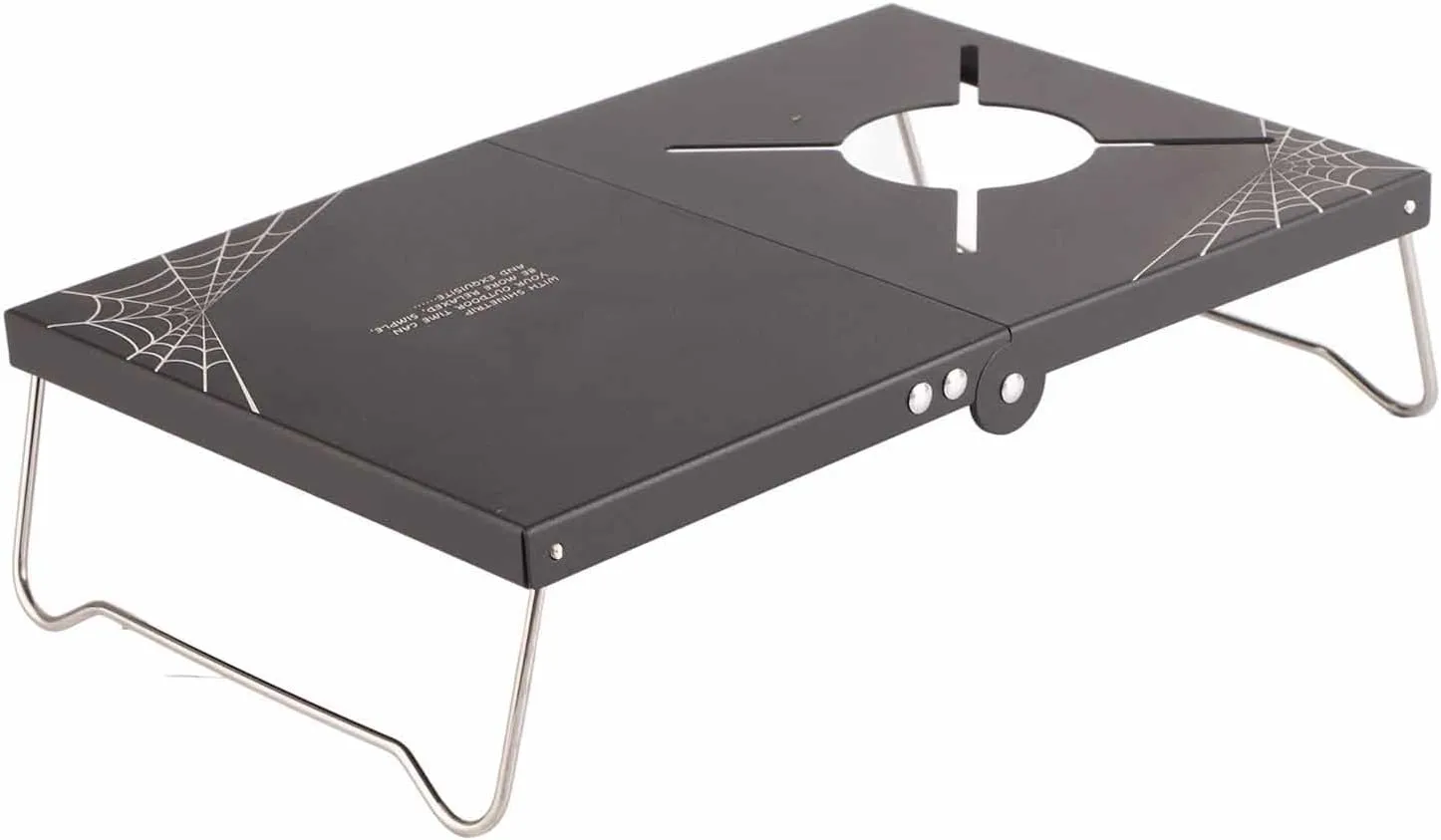 Topyond Picnic Table Aluminum Alloy Foldable Portable Mini Camping Stove Table,Storage Bag Included,Item Placement for Camping Tableware,Stainless Steel,Portable Folding Design,for Outdoor