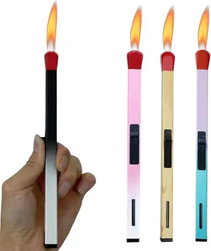 Torch Lighter, 4 Pack of Soft Flame Lighter Butane Refillable Gas with Visible Fuel, 8.1-inch Adjustable Flame Cool Lighter for Candle, Campfire, Kitchen,Grill, Camping, Barbecue (Without Butane)