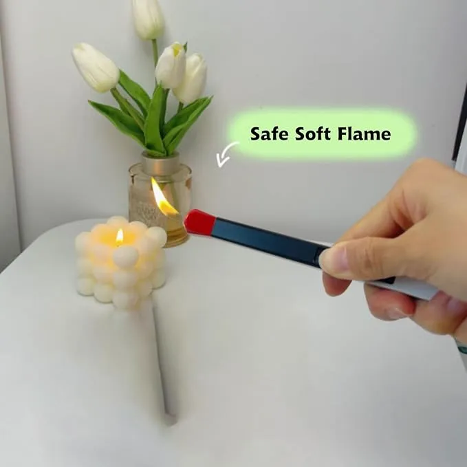 Torch Lighter, 4 Pack of Soft Flame Lighter Butane Refillable Gas with Visible Fuel, 8.1-inch Adjustable Flame Cool Lighter for Candle, Campfire, Kitchen,Grill, Camping, Barbecue (Without Butane)