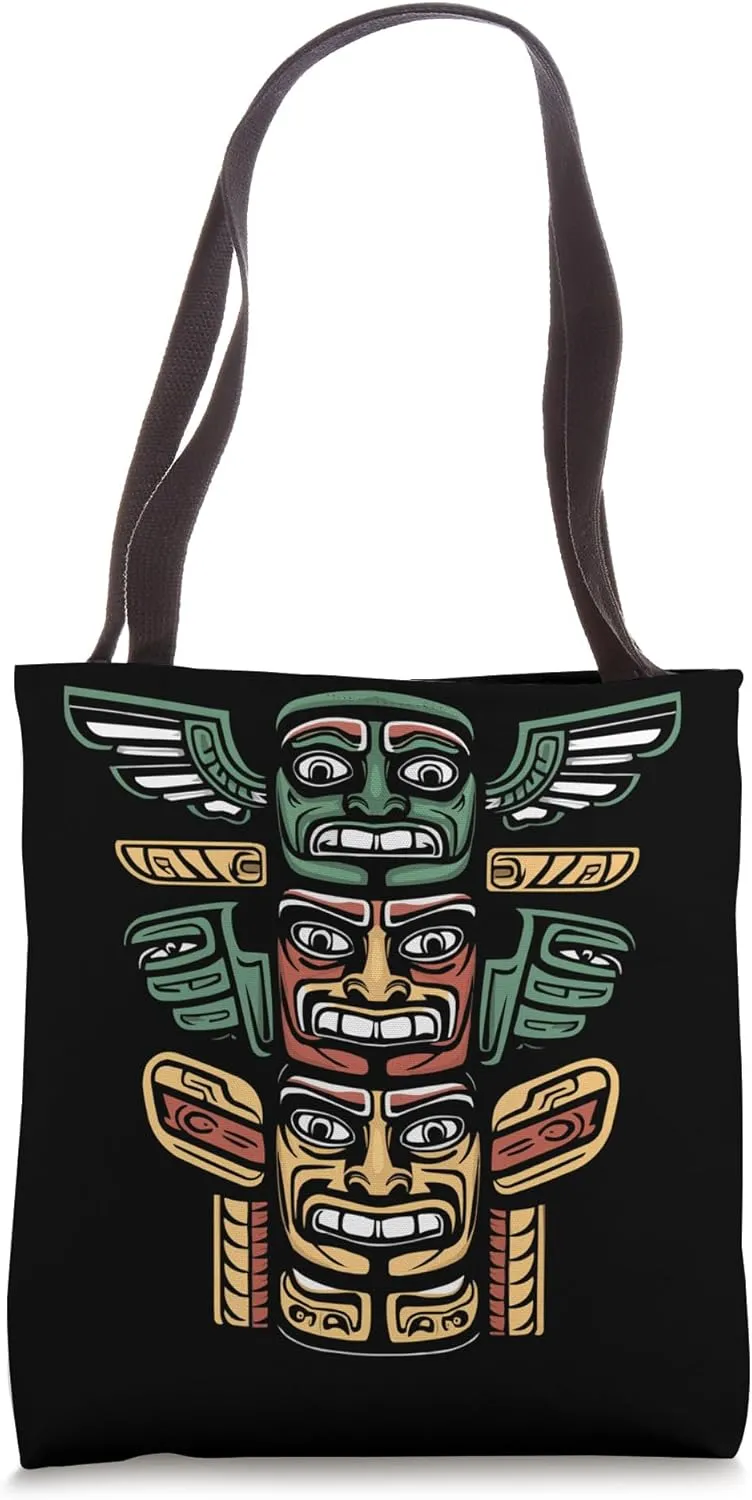 Totem Pole Indigenous People Native American Totem Tote Bag