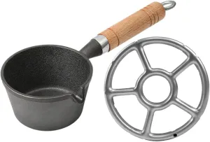 TOYANDONA Mini Cast Iron Sauce Pan with Handle Small Cooking Pot for Melting Butter and Lightweight Frying Pan for Outdoor Camping and Stove Top Use