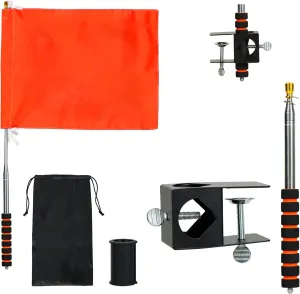Tugaizi Orange Boat Flag 12x18 Inch Floating Boat Flag Pole Kit Water Ski Flag Boating Tow Flag, Replacement Boat Safety Flag Set for Tubing, Wakeboarding, Watersports