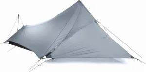 Ultralight Camping Tent 20D Nylon Both Sides Silicon Shelter Tarp 1 Person 3 Season Rain Fly Tent Tarp Outdoor Camping Adventure Winter Fishing Tent (Color : Gray)