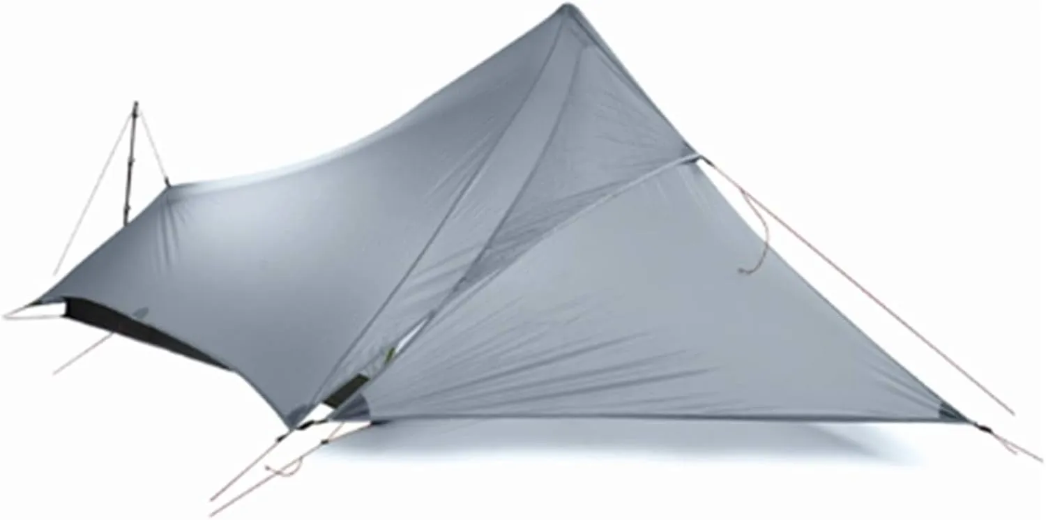 Ultralight Camping Tent 20D Nylon Both Sides Silicon Shelter Tarp 1 Person 3 Season Rain Fly Tent Tarp Outdoor Camping Adventure Winter Fishing Tent (Color : Gray)