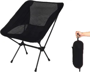 Ultralight Folding Camping Chair, Portable Compact for Outdoor Camp, Travel, Beach, Picnic, Festival, Hiking, Lightweight Backpacking