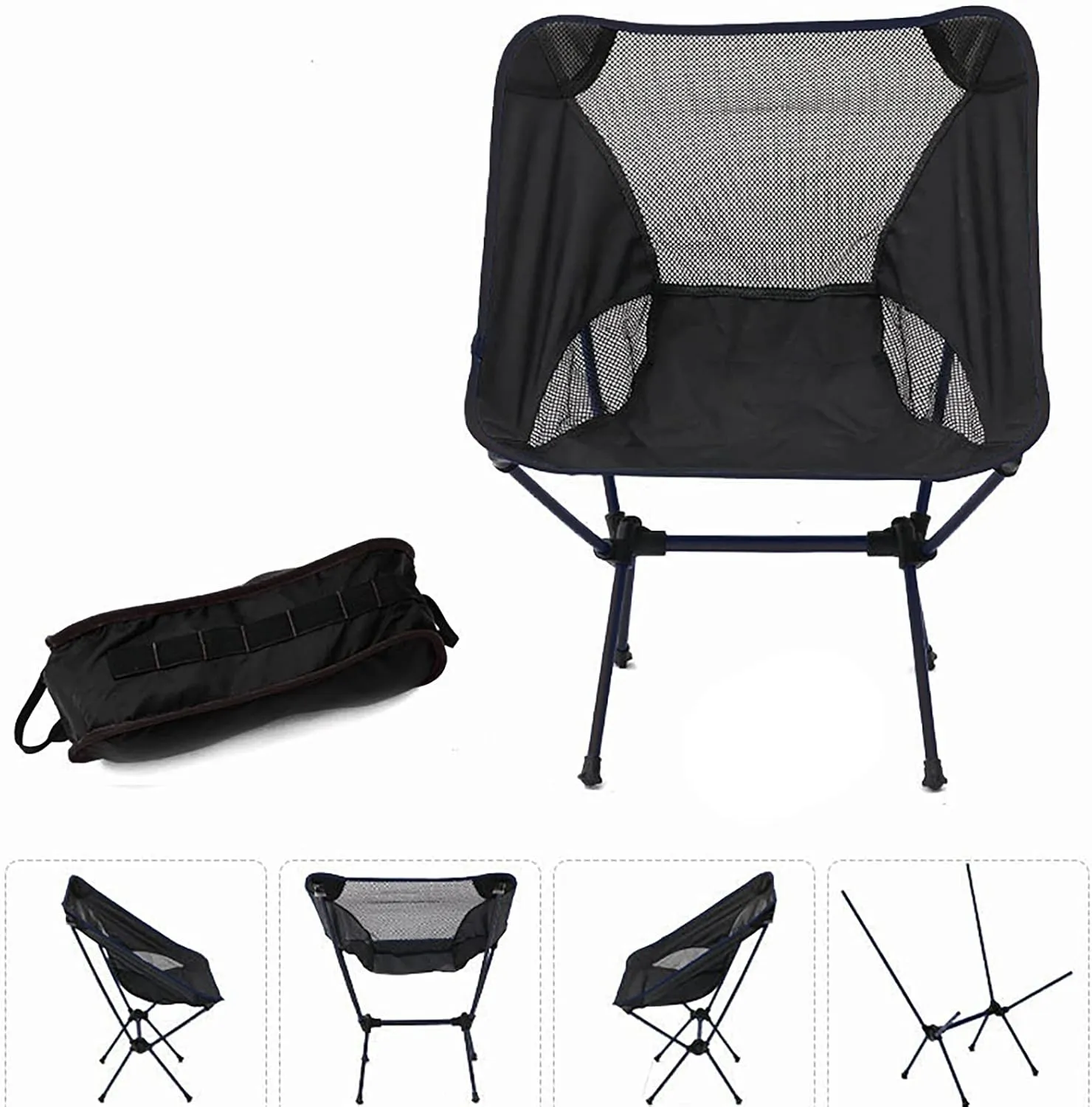 Ultralight Folding Camping Chair, Portable Compact for Outdoor Camp, Travel, Beach, Picnic, Festival, Hiking, Lightweight Backpacking