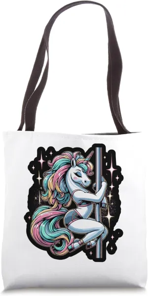 Unicorn Pole Dancing Unicorns Mythical Creature Tote Bag