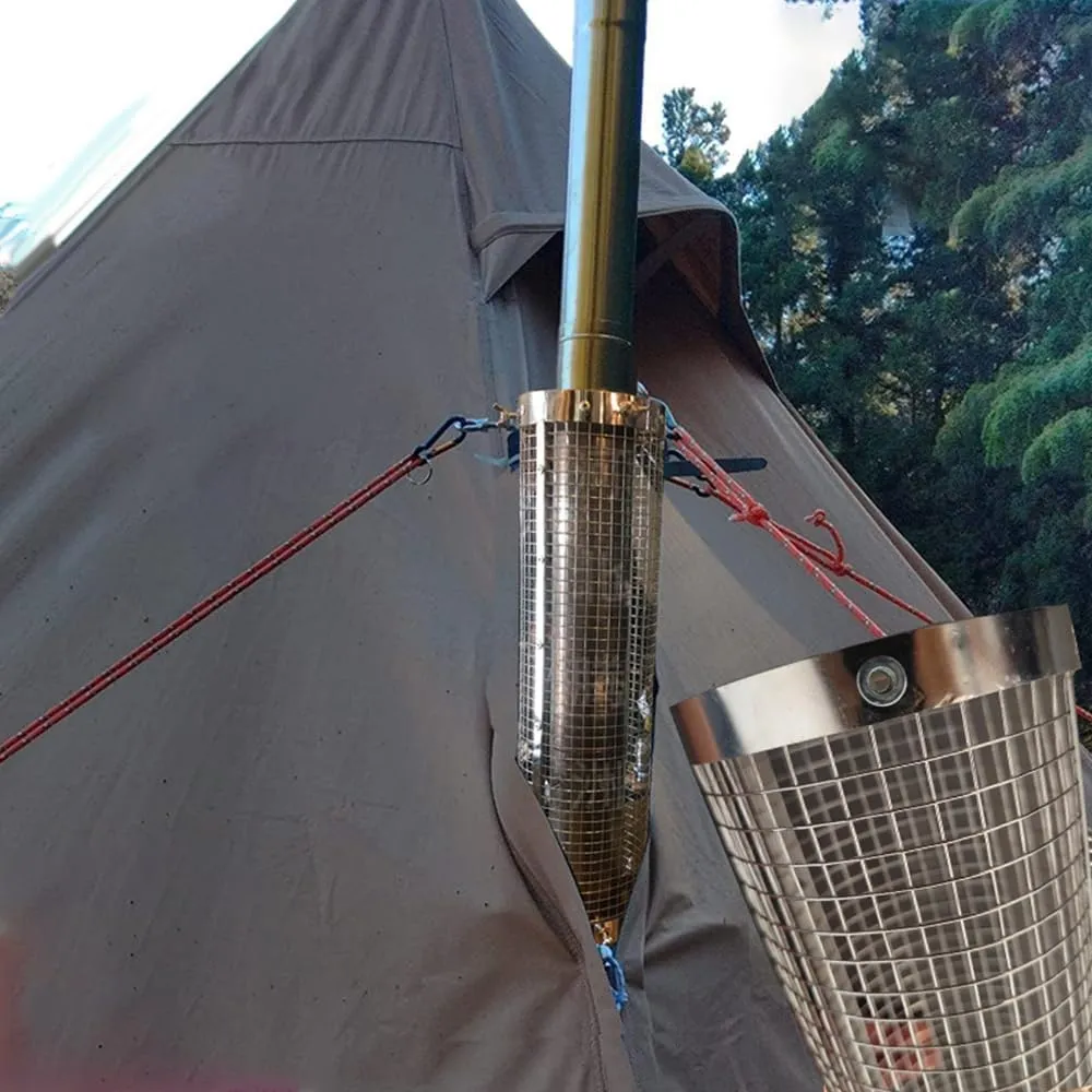 UNISTRENGH 304 Stainless Steel Anti-Scald Net for Tent Stove Hole, Wood Burning Stove Pipe Guard Network for Outdoor Camping Tent