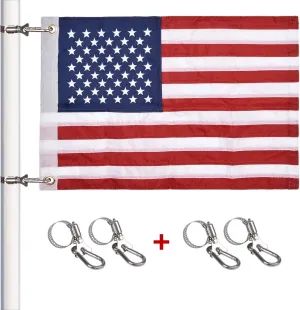 Universal Boat Flag Marine with 4 Boat Flag Pole Kits USA Flag with 50 Embroidered Stars American Boat Flag