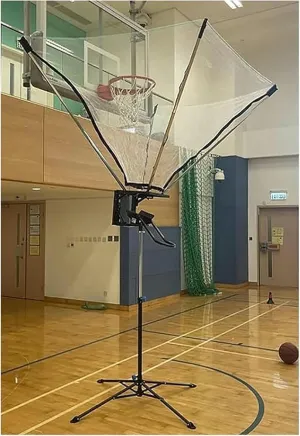 Upright Foldable Basketball Shooting Machine Basketball Return System, Easy to Carry, Portable Basketball Hoop Return Attachment, Adjustable Height