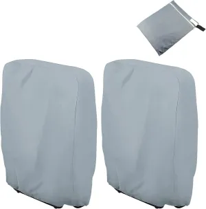 Uranshin Outdoor Folding Chair Covers 2PCS, Zero Gravity Chair Covers Waterproof, Sturdy Folding Patio Chair Covers with Storage Bag, Outdoor Chair Covers All Weather, 28" W x 13" D x 43" H, Grey