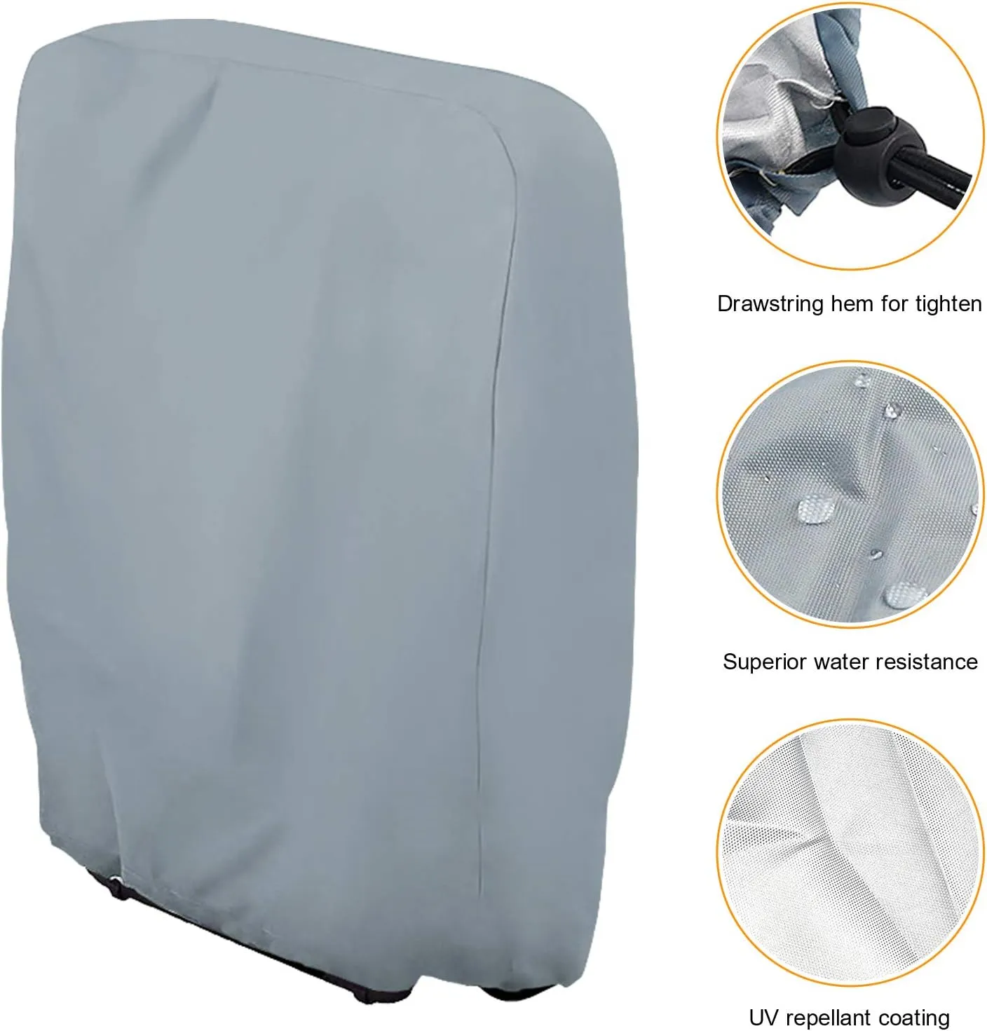 Uranshin Outdoor Folding Chair Covers 2PCS, Zero Gravity Chair Covers Waterproof, Sturdy Folding Patio Chair Covers with Storage Bag, Outdoor Chair Covers All Weather, 28" W x 13" D x 43" H, Grey