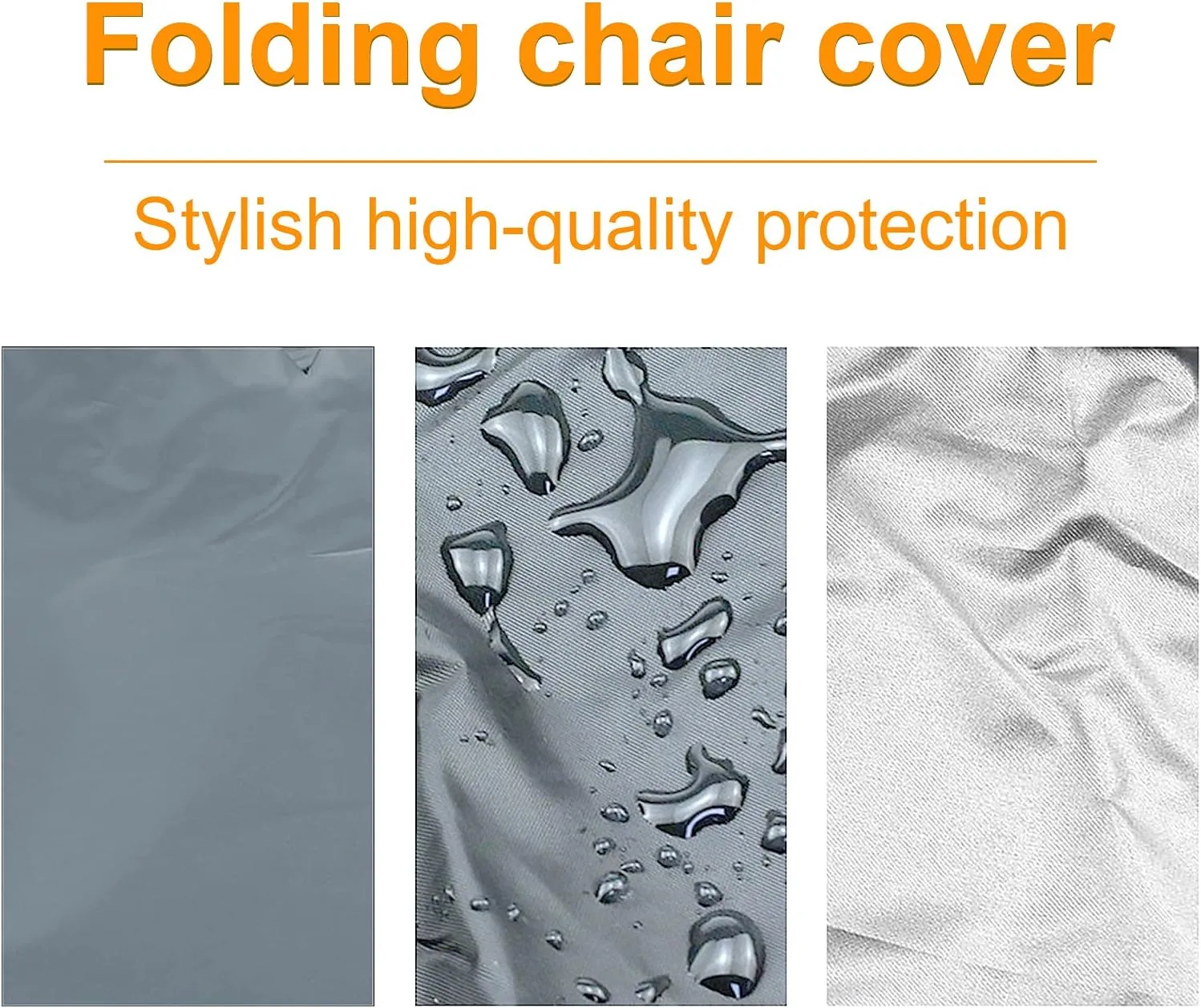 Uranshin Outdoor Folding Chair Covers 2PCS, Zero Gravity Chair Covers Waterproof, Sturdy Folding Patio Chair Covers with Storage Bag, Outdoor Chair Covers All Weather, 28" W x 13" D x 43" H, Grey