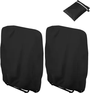 Uranshin Outdoor Furniture Cover Waterproof 2PCS, Zero Gravity Chair Covers, Folding Patio Chair Covers All Weather, Dustproof Anti Gravity Chair Cover with Storage Bag, 28" W x 13" D x 43" H, Black