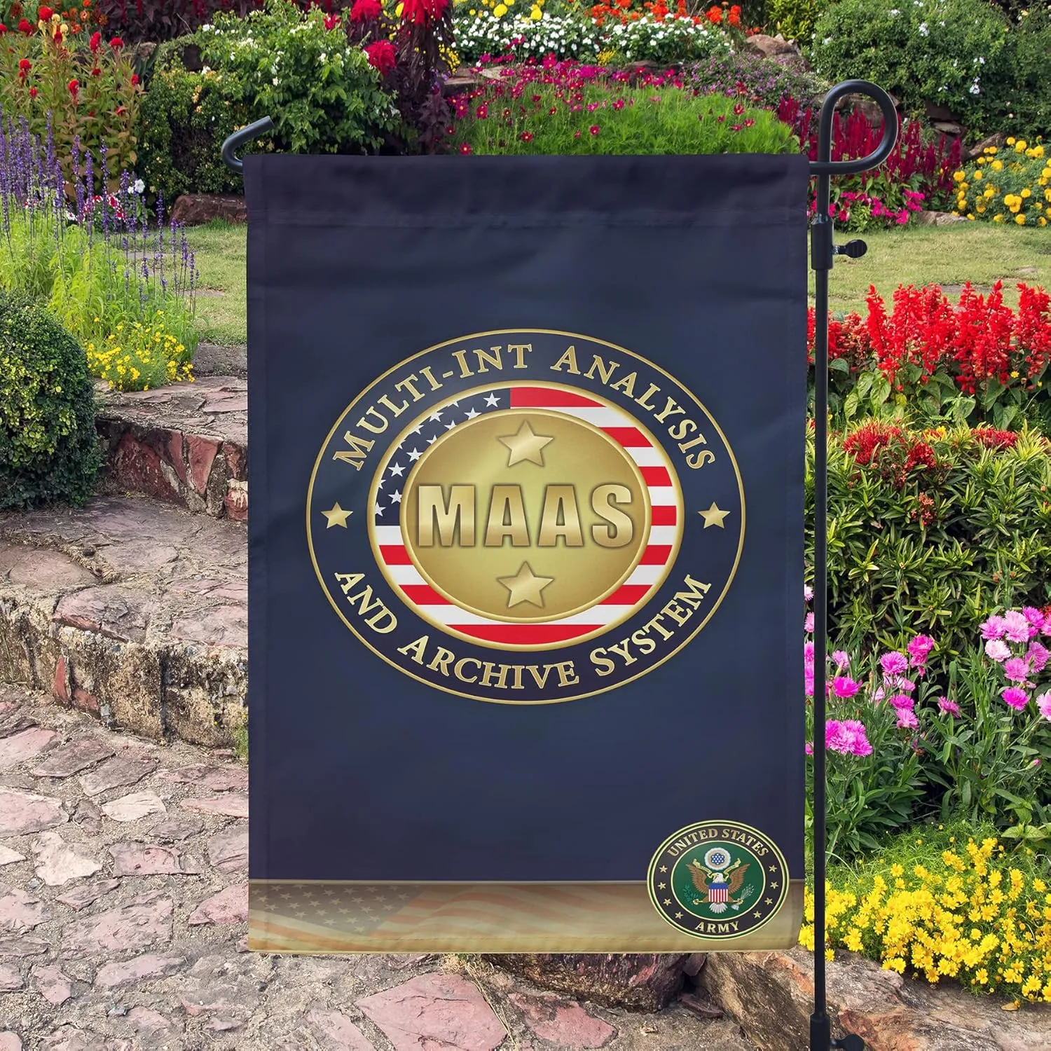 US Military General Dynamics Motion Imagery Solutions Advanced Info Systems 12x9 Inches Double Sided Garden Flag (US Military General Dynamics Motion Imagery Solutions Advanced Info Systems #1)