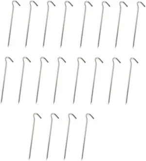 VANZACK 20Pcs Tent Stakes Durable Iron Ground Pegs for Tents Tarps Awnings Lightweight and Easy to Use Essential for Outdoor Camping and Gardening