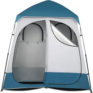 Vasitelan 2 Room Shower Tent, 7.5 FT Instant Pop Up Shelter with Carrying Bag, Privacy Changing Room Tent for Portable Toilet, Easy Setup, Perfecr for Camping, Dressing Outdoor or Indoor