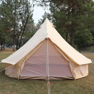 VejiA 4-12 Person Camping Tent 3-6M Cotton Canvas Bell Tent Outdoor 4 Seasons Family Party Picnic Tent W/Stove Hole