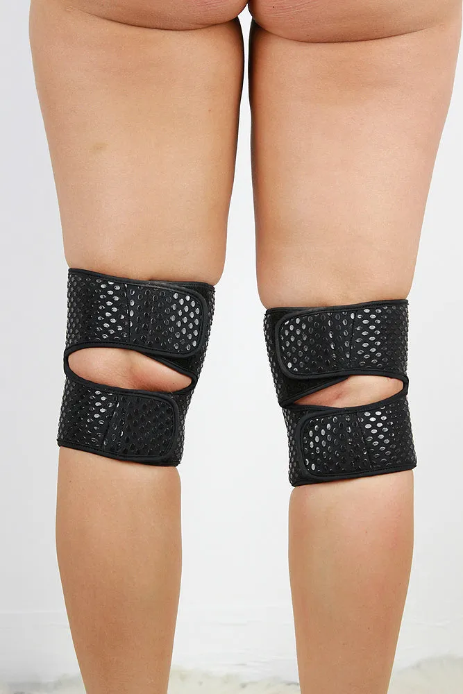 VELCRO Grip Knee Pads Gel Dot – BLACK – For Pole, Dance & Floorwork