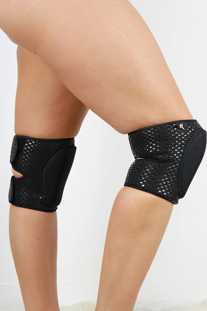 VELCRO Grip Knee Pads Gel Dot – BLACK – For Pole, Dance & Floorwork