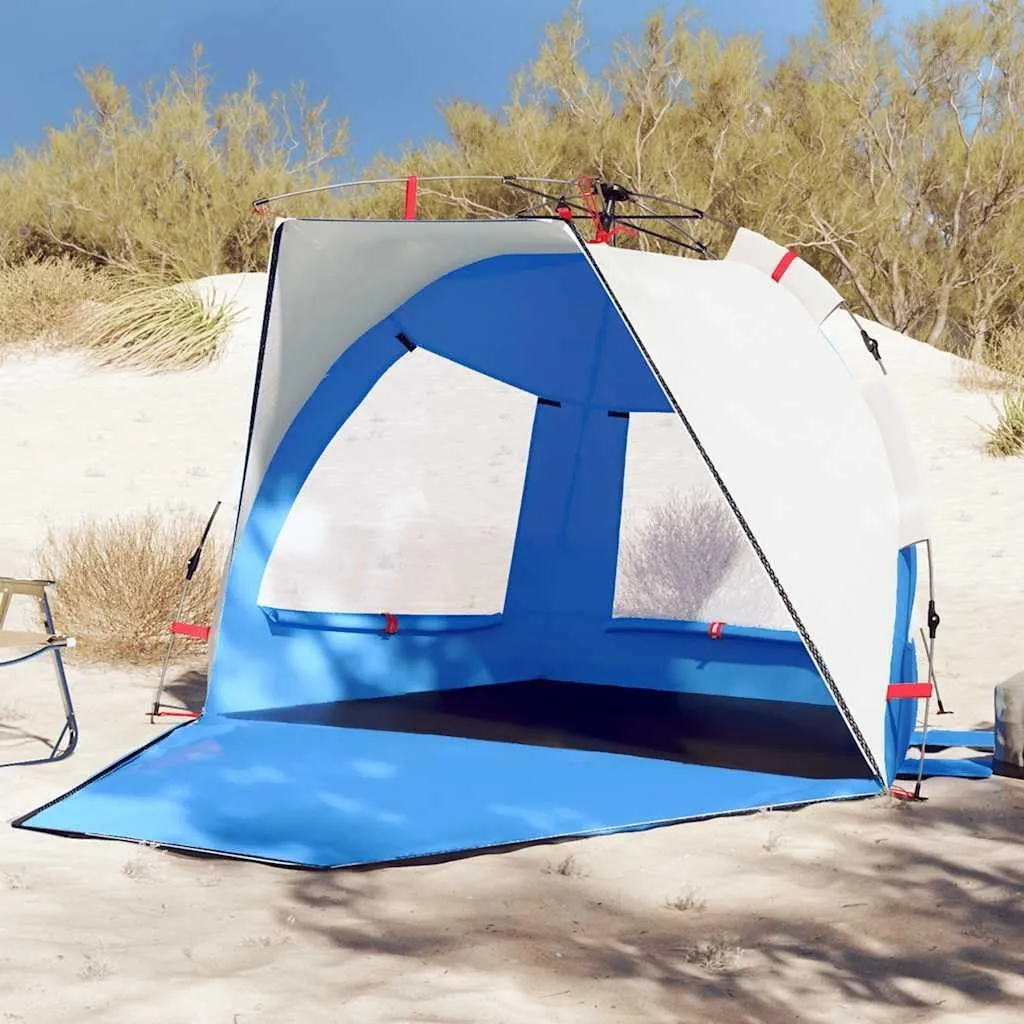 vidaXL Beach Tent 2-Person, Outdoor Shelter, Camping Tent for Garden Patio, Backpacking Tent, Beach Canopy, Azure Blue Quick Release Waterproof