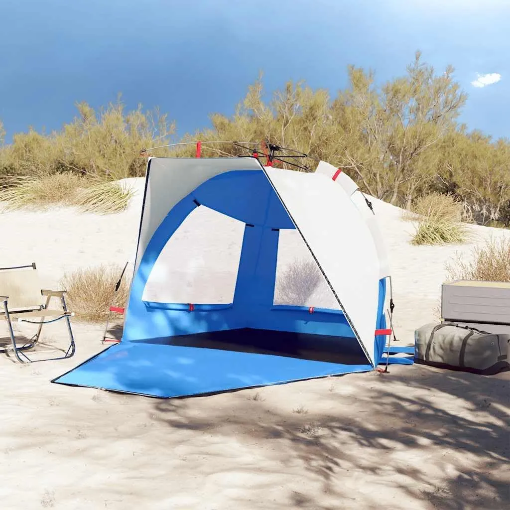 vidaXL Beach Tent 2-Person, Outdoor Shelter, Camping Tent for Garden Patio, Backpacking Tent, Beach Canopy, Azure Blue Quick Release Waterproof