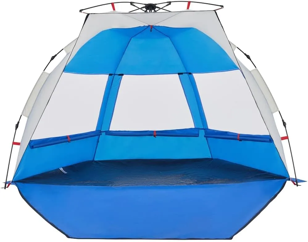vidaXL Beach Tent 2-Person, Outdoor Shelter, Camping Tent for Garden Patio, Backpacking Tent, Beach Canopy, Azure Blue Quick Release Waterproof