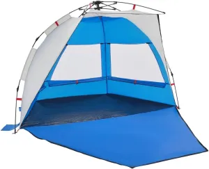 vidaXL Beach Tent 2-Person, Outdoor Shelter, Camping Tent for Garden Patio, Backpacking Tent, Beach Canopy, Azure Blue Quick Release Waterproof