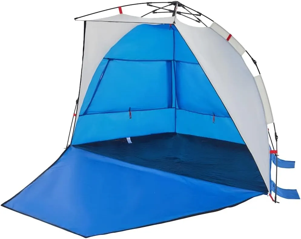 vidaXL Beach Tent 2-Person, Outdoor Shelter, Camping Tent for Garden Patio, Backpacking Tent, Beach Canopy, Azure Blue Quick Release Waterproof