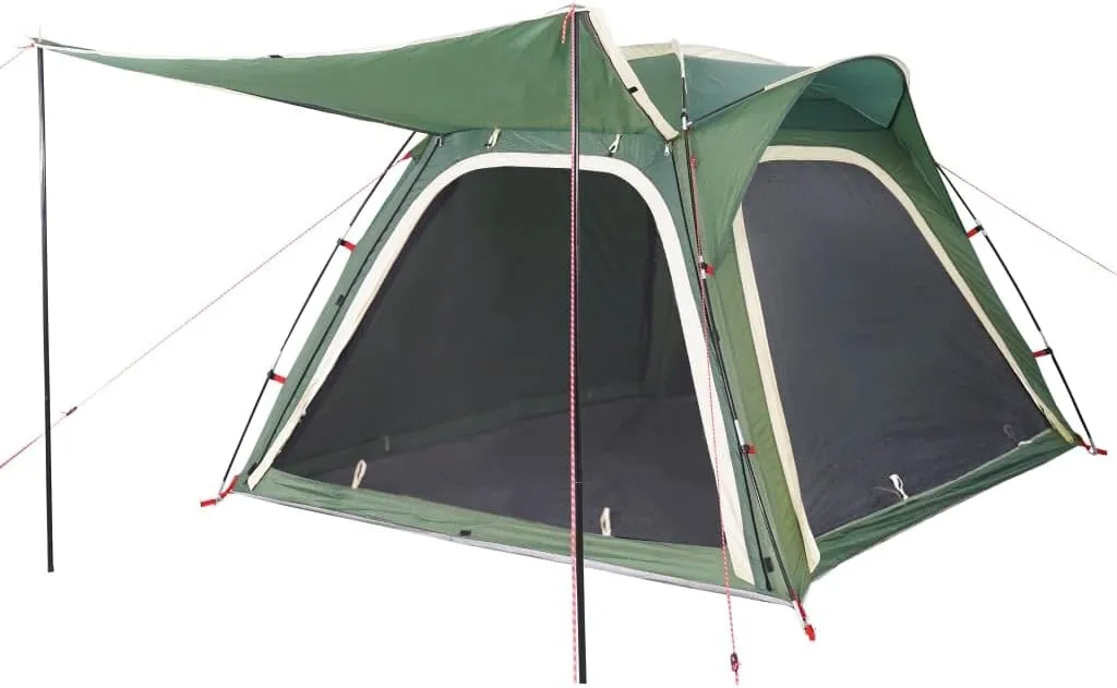 vidaXL Camping Tent 4-Person Green Quick Release Waterproof