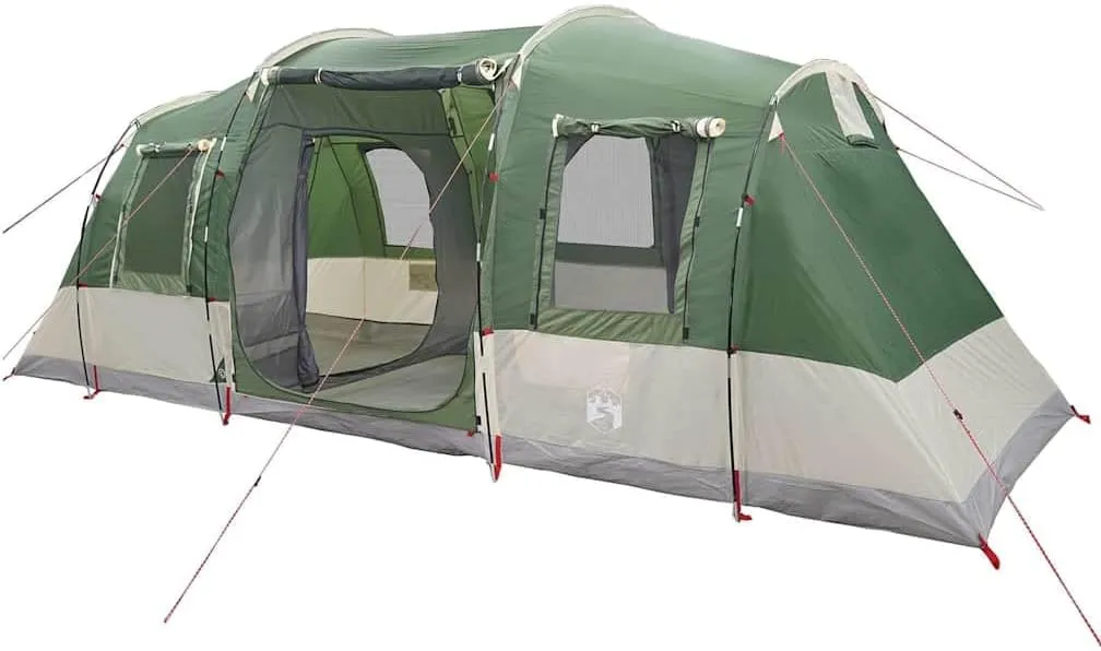 vidaXL Camping Tent Tunnel 4-Person Green Waterproof