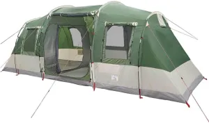 vidaXL Camping Tent Tunnel 4-Person Green Waterproof