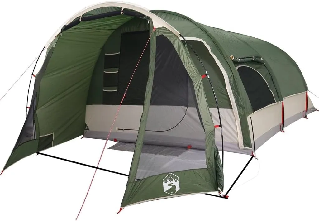 vidaXL Family Tent Tunnel 8-Person Green Waterproof, Tent, Garden Tent, Outdoor shelter, Camping Tent, Camping shelter, Garden shelter