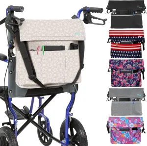 Vive XL Wheelchair Accessories Bag - Waterproof, Scratch-Resistant, Double-Stitched, Machine Washable for Adults, Seniors, 15 Colors - Storage Walker Backpack to Hang on Back of Wheel Chair